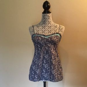 AE Women’s Blue Floral Tie Back Summer Top (S)
